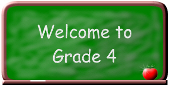 Chalkboard that says ¨Welcome to Grade 4¨