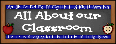 alphabet and number board that reads all about our classroom