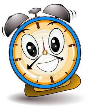 Picture shows a smiling cartoon clock